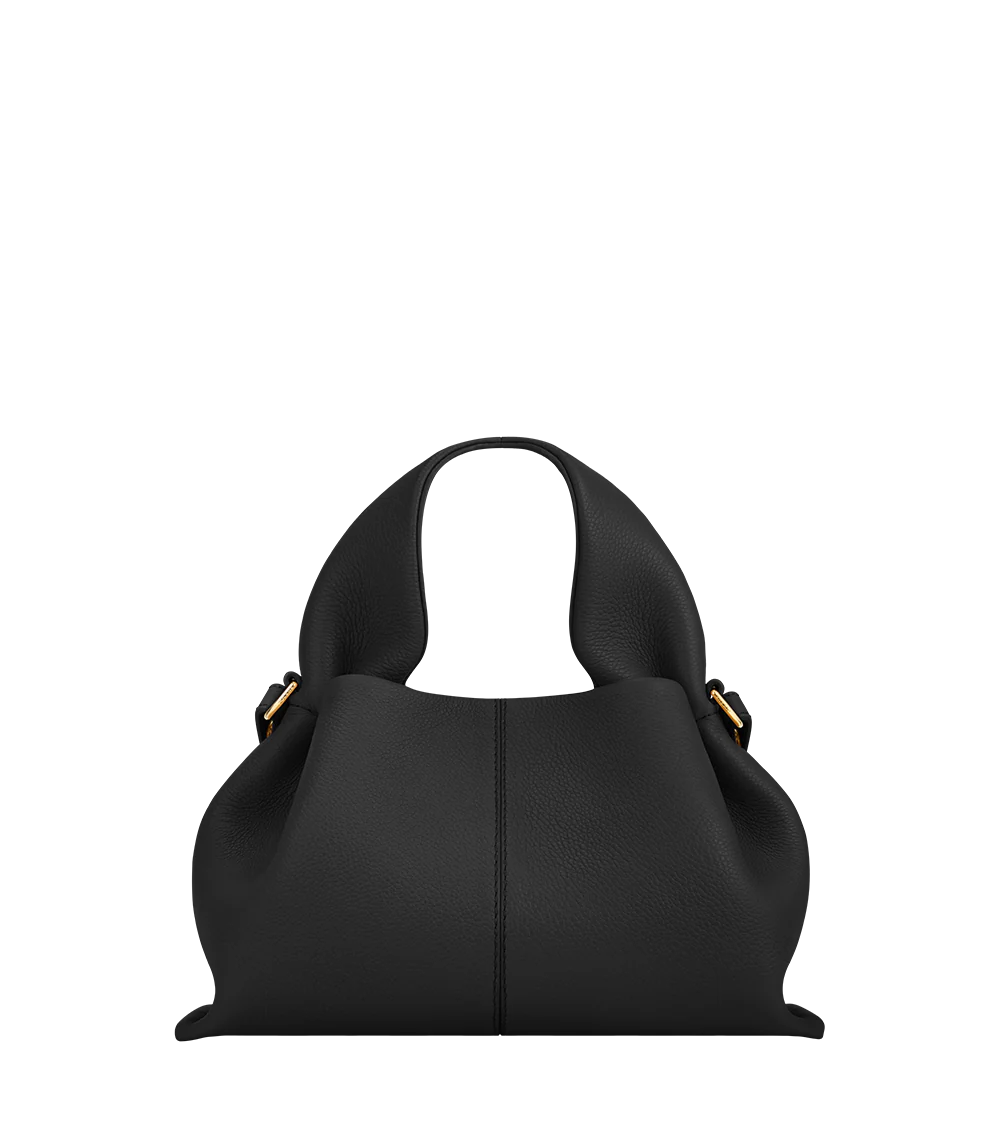 Polène Numéro Neuf Mini bag in black textured leather